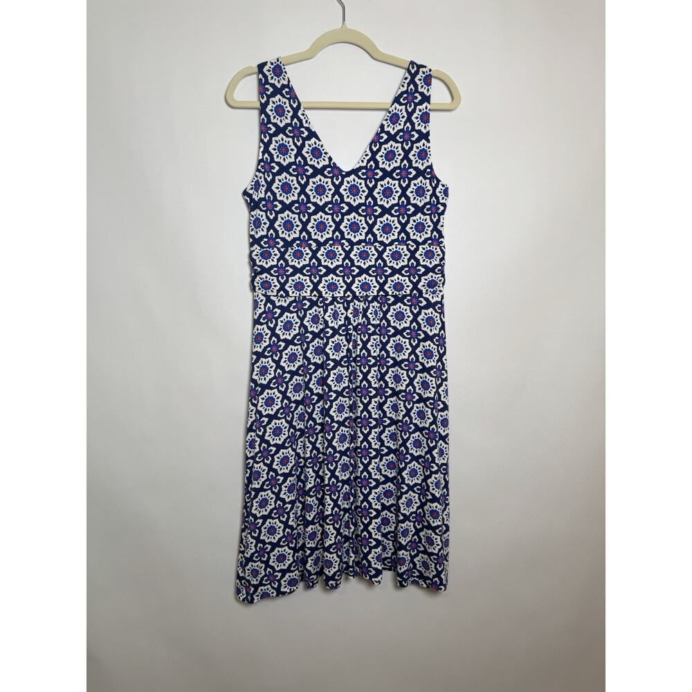 Boden Navy and White Floral Midi Dress - Picture 3 of 7